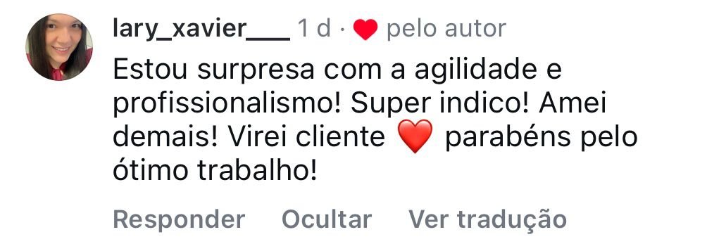 Comentário de lary_xavier sobre a agilidade e o atendimento